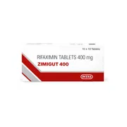 Zimigut 400 Mg Tablet Box/Carton showing the Front face