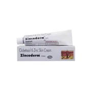 Zincoderm Cream 15 Gm pack with tube front view.