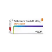 Zithrozem 500 mg Tablet Box/Carton showing the Front face