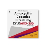 Zylomox 250 Mg Capsule pack front view.
