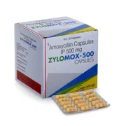 Zylomox 500 Mg Capsule pack and strip front view.