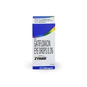 Zymar 5 ml Eye Drops Bottle Showing the Front face